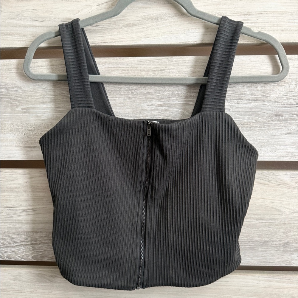 Black Ribbed Women's Top